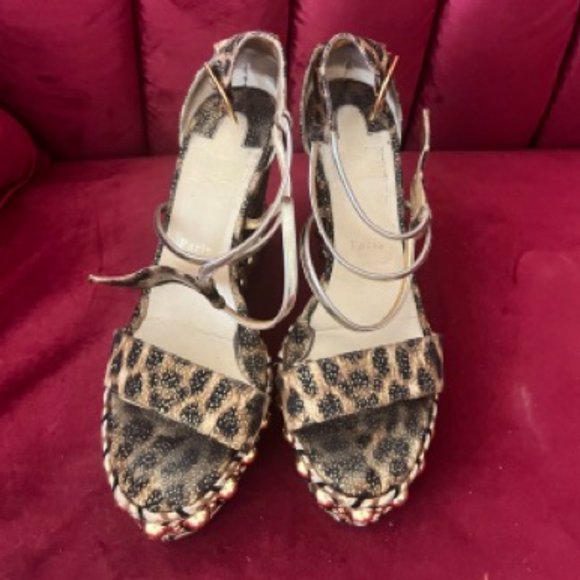 Christian Louboutin Chocazeppa Leopard Platform Wedge